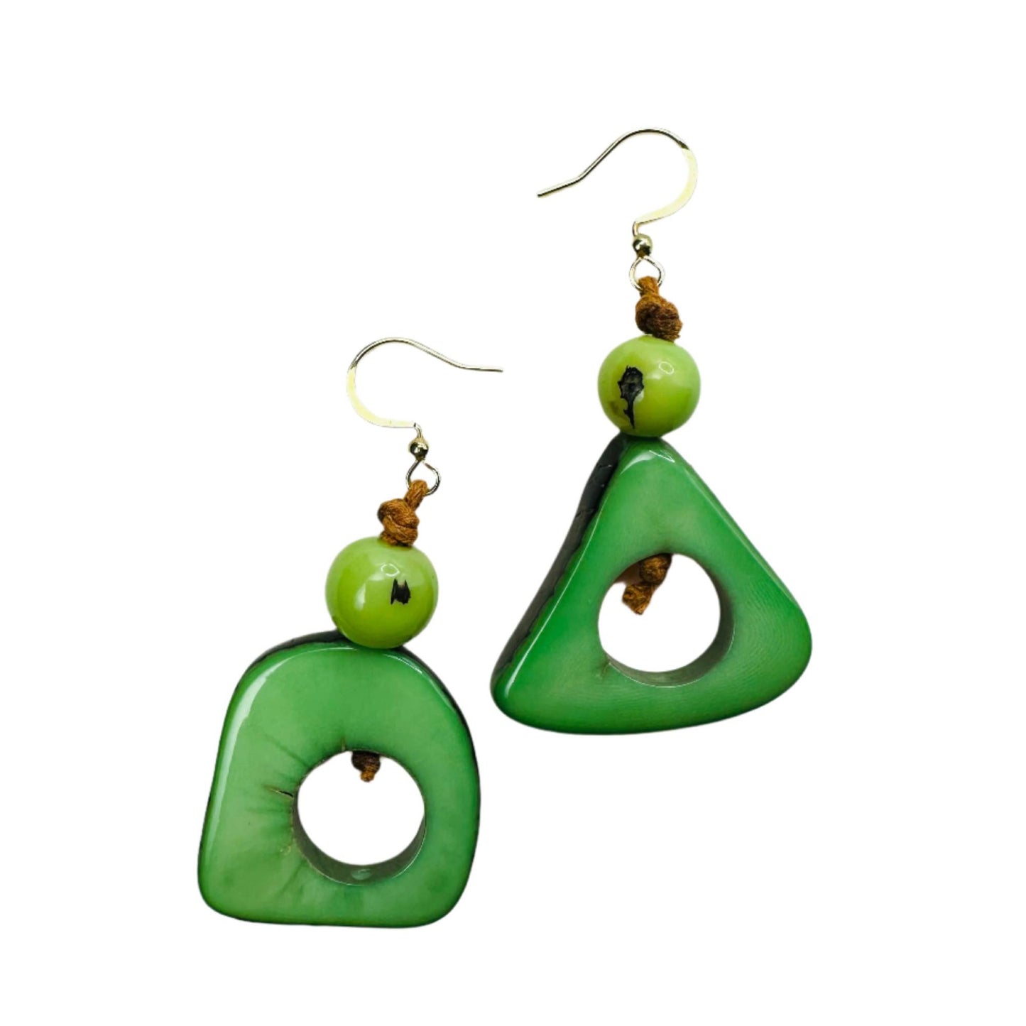 Villela Tagua Nut Earring | Green Earring for Women | Eco-Friendly Handmade Jewelry | Sustainable Dangle Earring | Natural Vegetable Ivory Gift
