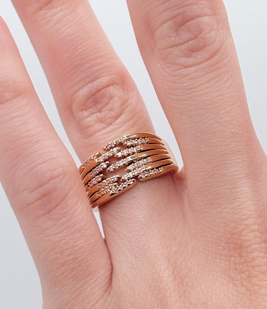 18K Gold-plated adjustable ring