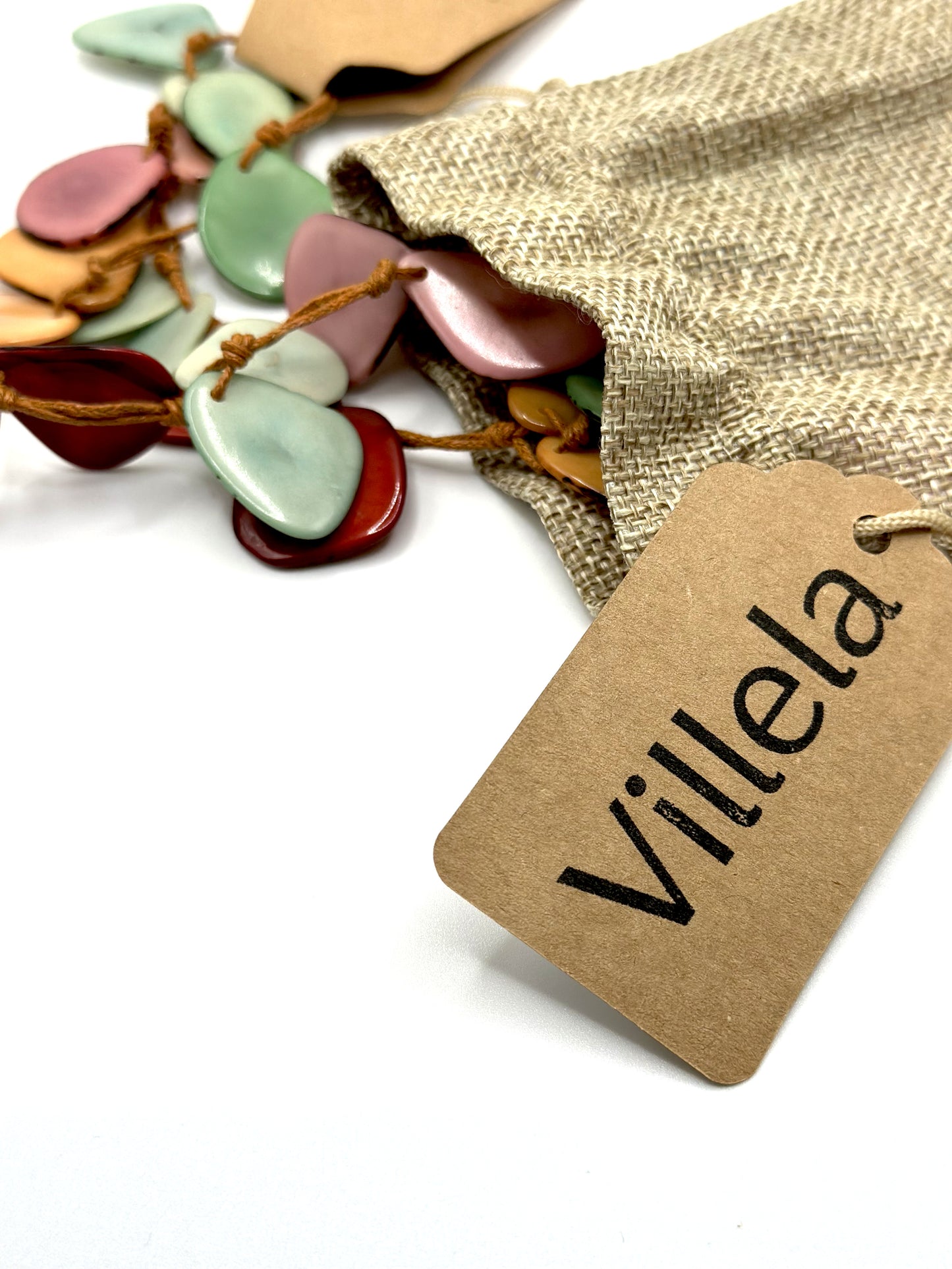 Villela Tagua Nut Necklace | Necklace for Women | Eco-Friendly Handmade Jewelry | Sustainable Necklace | Natural Vegetable Ivory Gift