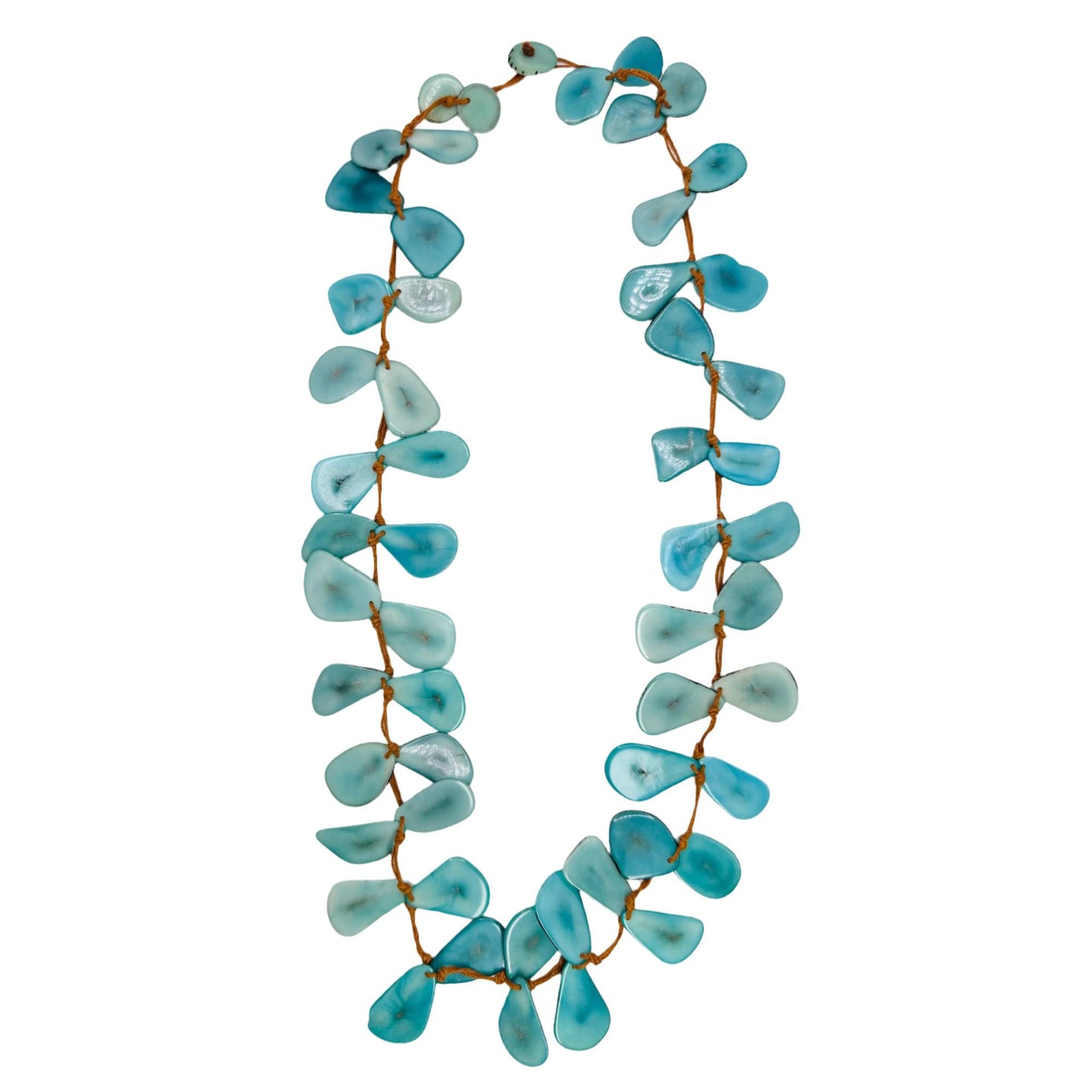 Villela Tagua Nut Necklace | Blue Necklace for Women | Eco-Friendly Handmade Jewelry | Sustainable Necklace | Natural Vegetable Ivory Gift