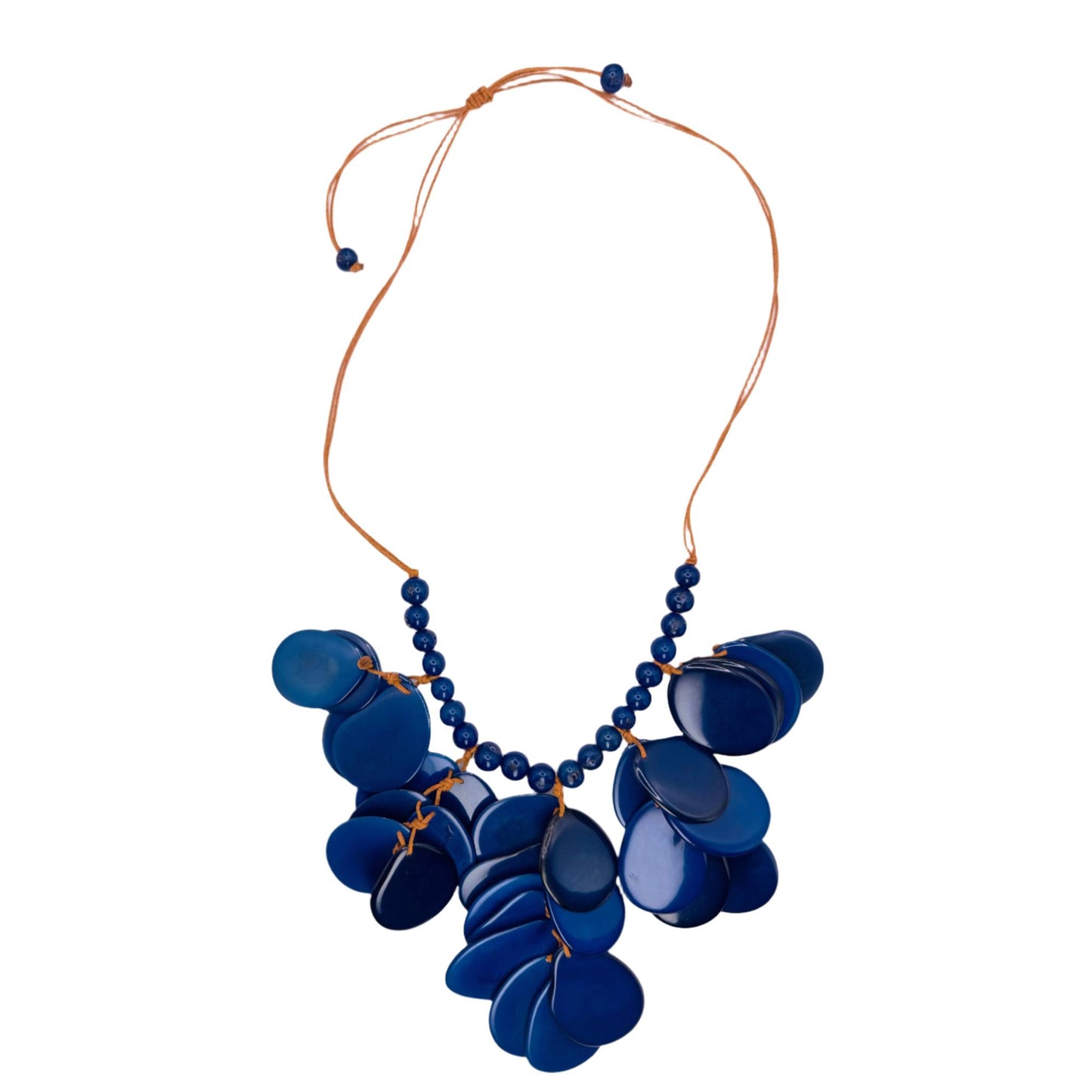 Villela Tagua Nut Necklace | Blue Necklace for Women | Eco-Friendly Handmade Jewelry | Sustainable Necklace | Natural Vegetable Ivory Gift