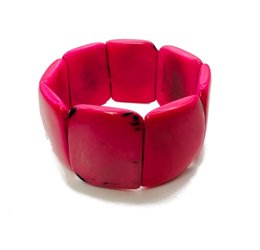 Villela Tagua Nut Bracelet | Pink bracelet for Women | Eco-Friendly Handmade Jewelry | Sustainable Bracelet | Natural Vegetable Ivory Gift