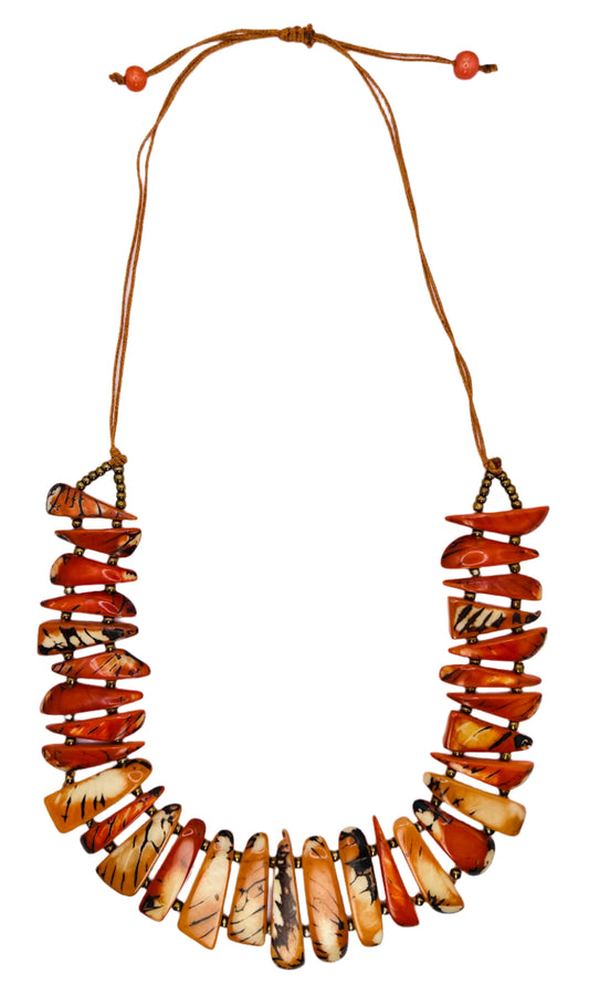 Villela Tagua Nut Necklace | Necklace for Women | Eco-Friendly Handmade Jewelry | Sustainable Necklace | Natural Vegetable Ivory Gift