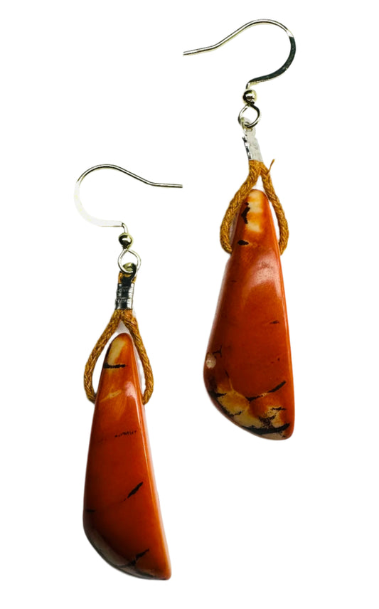 Villela Tagua Nut Earring | Earring for Women | Eco-Friendly Handmade Jewelry | Sustainable Dangle Earring | Natural Vegetable Ivory Gift