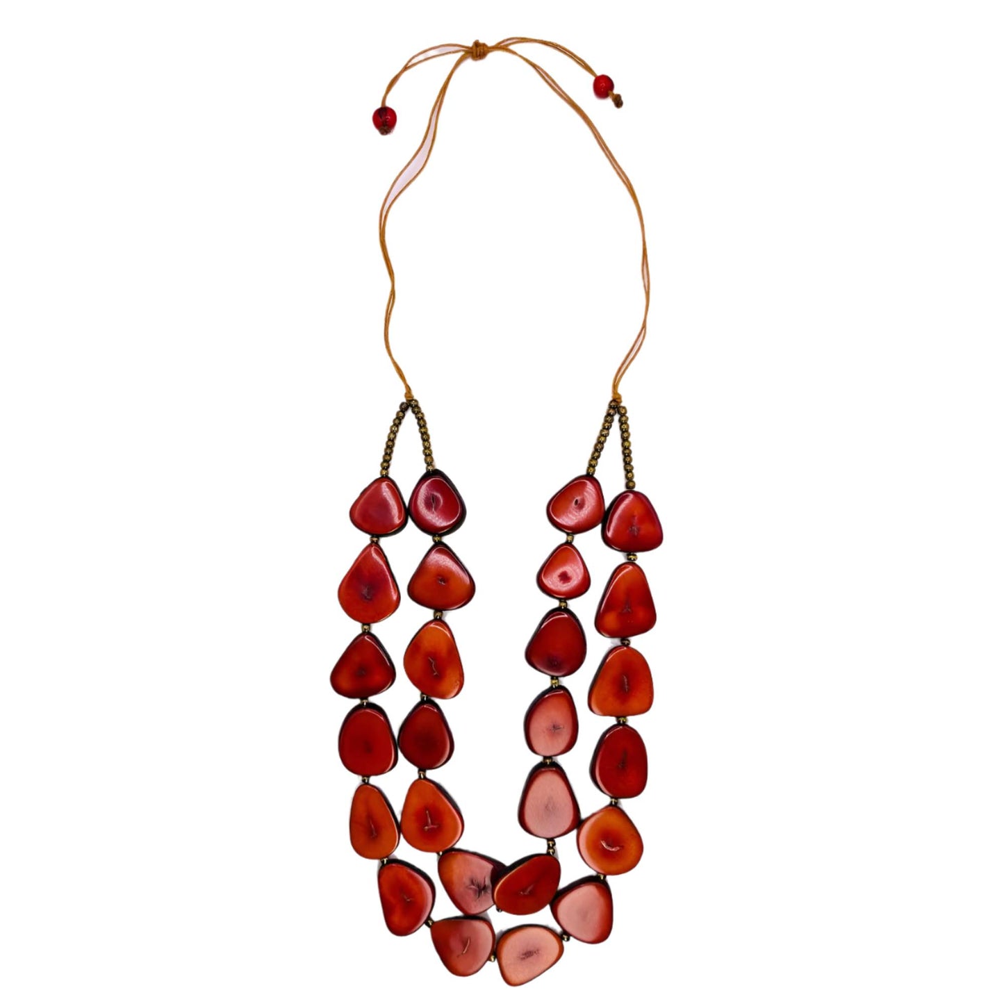 Villela Tagua Nut Necklace | Burgundy Necklace for Women | Eco-Friendly Handmade Jewelry | Sustainable Necklace | Natural Vegetable Ivory Gift