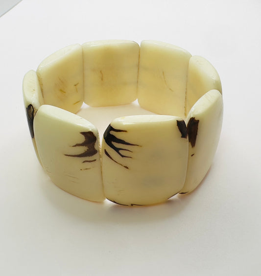 Villela Tagua Nut Bracelet | White Bracelet for Women | Eco-Friendly Handmade Jewelry | Sustainable Bracelet | Natural Vegetable Ivory Gift